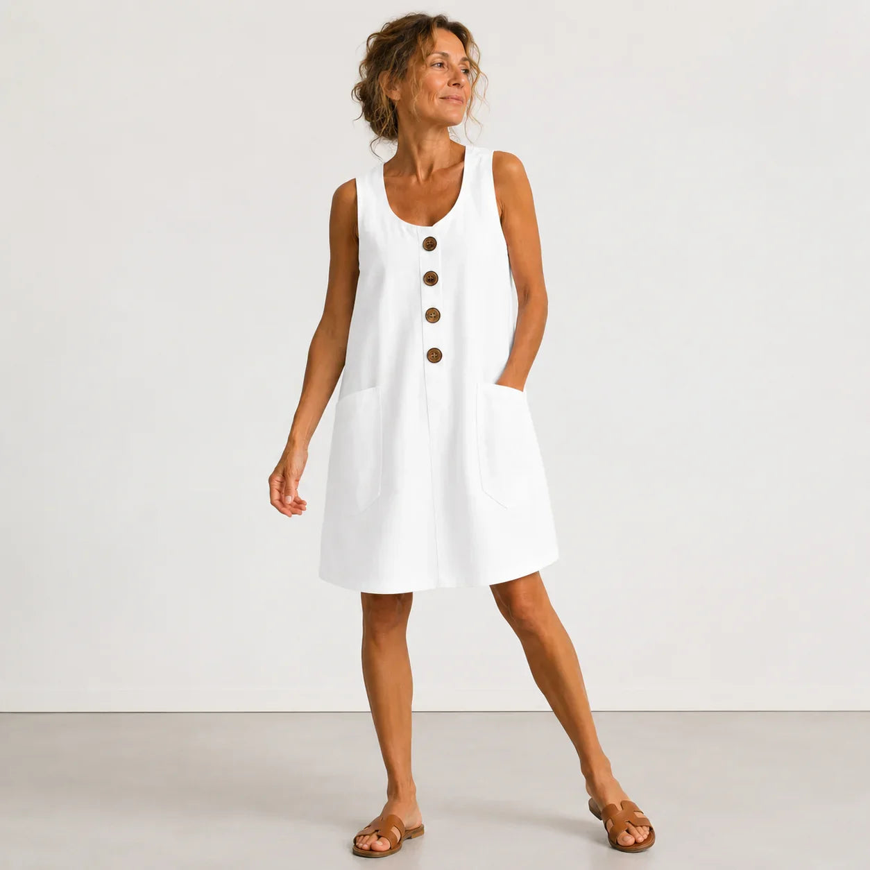 Maud | Robe en coton et lin