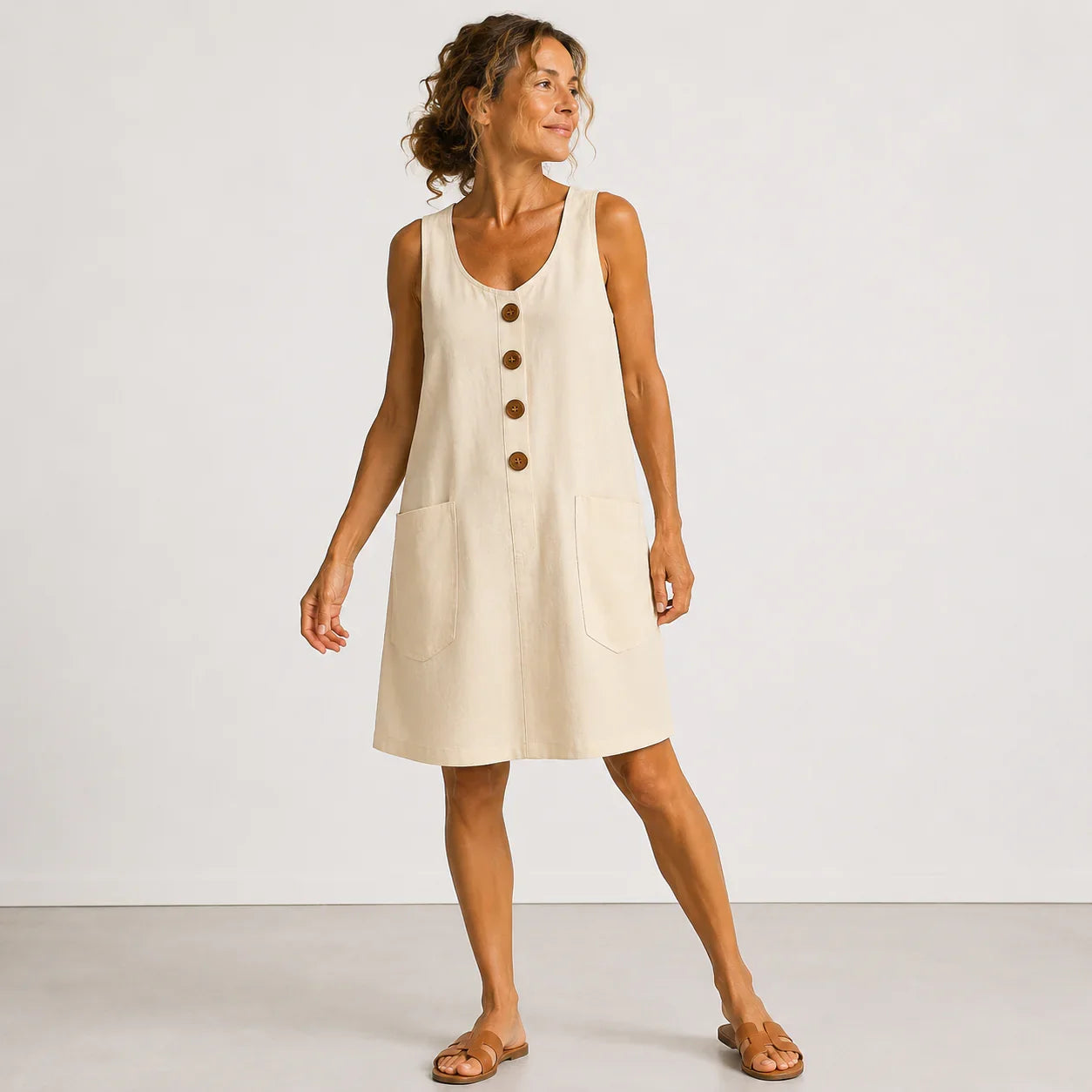 Maud | Robe en coton et lin